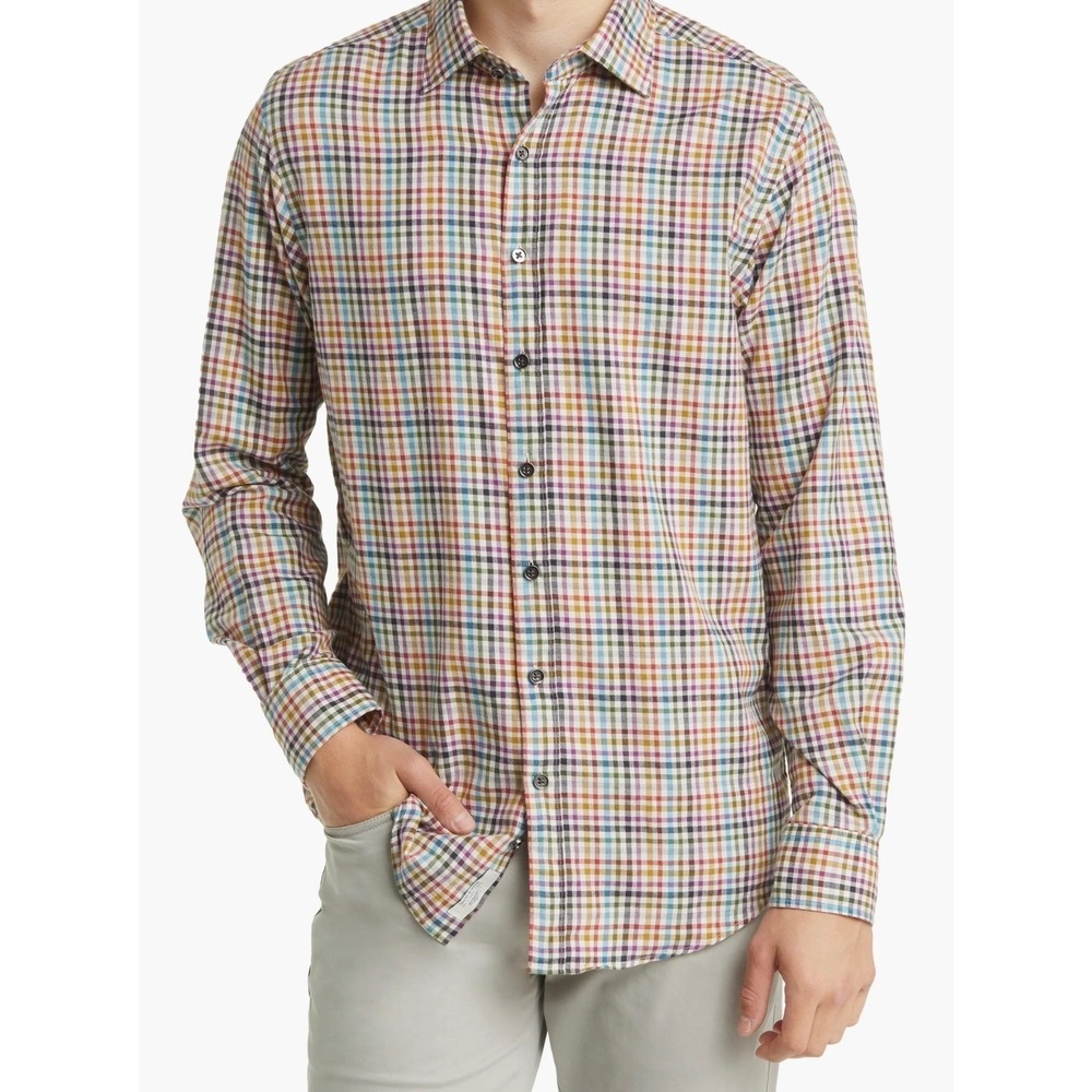 Rodd & Gunn Button Down Sports Fit Italian Fabric Mens Size M Multi Color Check